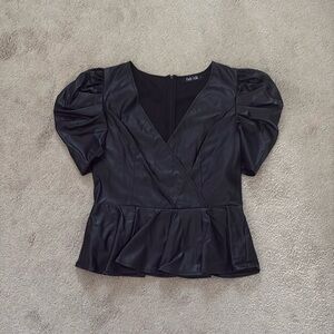 Fab’rik Faux Leather Peplum Top